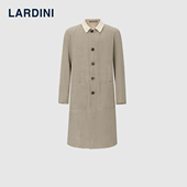 LARDINI意大利进口双面穿巴尔马肯风衣长款 翻领格纹商务休闲外套