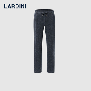 LARDINI意大利进口羊绒羊毛混纺单褶针织男休闲商务长裤