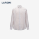 长袖 LARDINI意大利进口棉麻混纺条纹休闲早春薄衬衫 男四季 衬衣