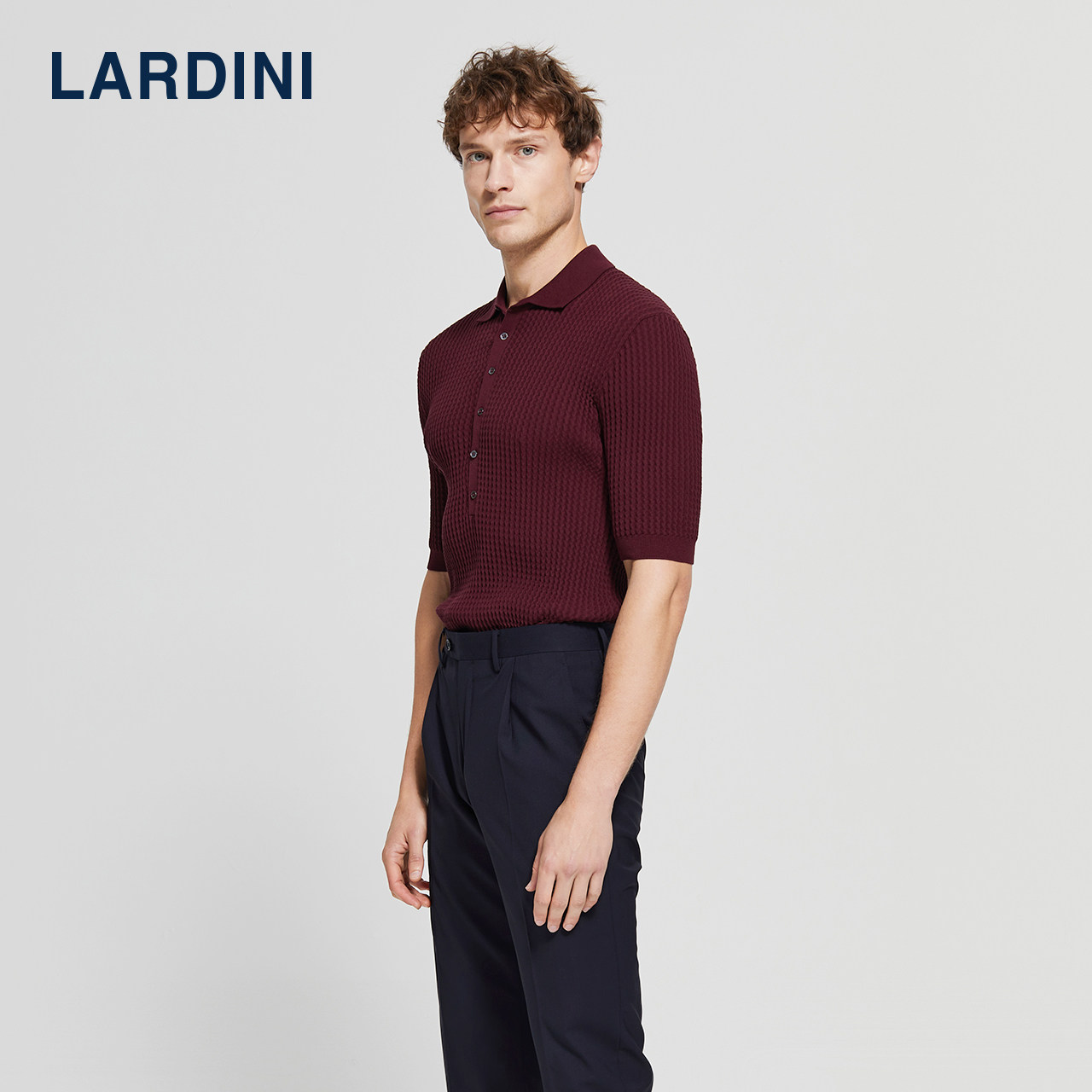 lardini 意大利进口早春男短袖t恤设计师系列提花针织纯棉polo衫