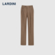 LARDINI意大利进口羊毛千鸟格双褶休闲西便裤