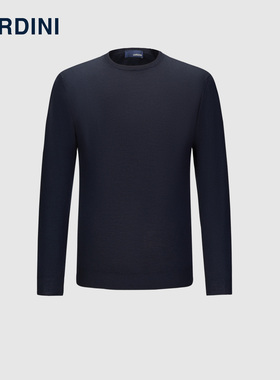 lardini山羊绒桑蚕丝圆领毛衣商务休闲羊毛针织衫保暖套头线衣男