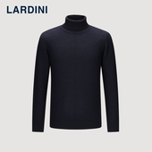 LARIDINI进口纯羊毛斜纹高领毛线衣商务男冬休闲保暖打底针织毛衫
