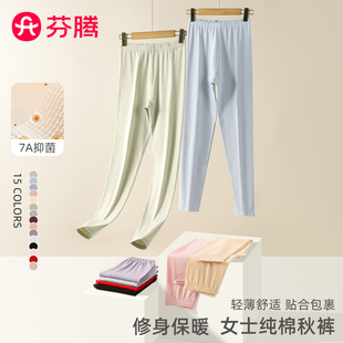 女士春秋冬长裤 修身 纯棉打底薄款 内穿贴身保暖线裤 棉毛裤 芬腾秋裤
