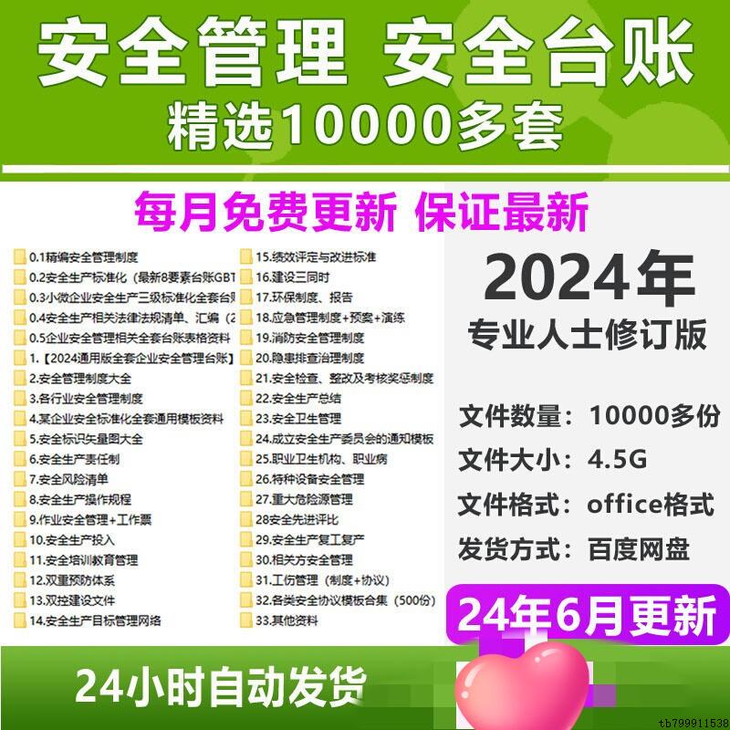 安全生产管理安全台账制度全套标准化资料应急预案责任体系电子版
