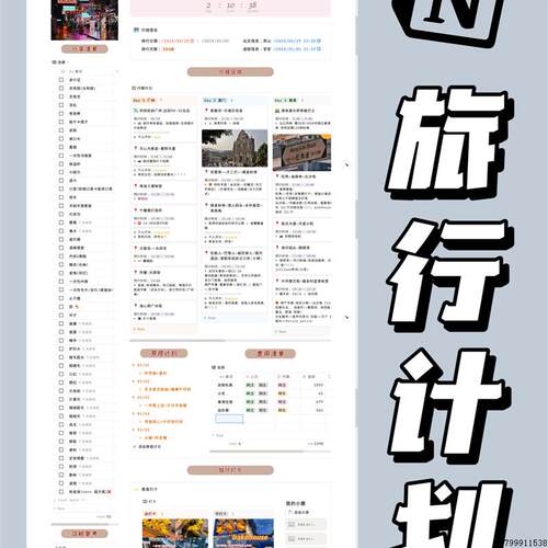 Notion模板2024旅游行程规划电子手帐