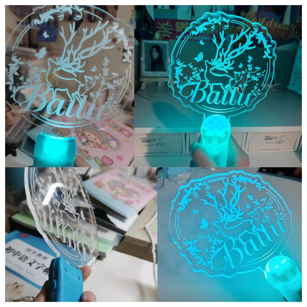 白鹿粉丝应援棒手灯牌荧光棒发光发箍粉丝周边活动道具挂件定制