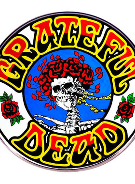 Grateful Dead感恩而死胸针骷髅和玫瑰摇滚乐队别针胸章金属徽章