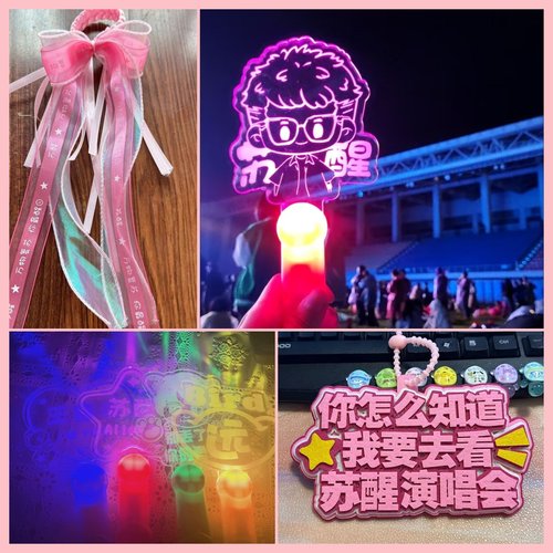 苏醒演唱会粉丝应援灯牌荧光棒发夹头箍周边粉丝气氛道具挂件定制