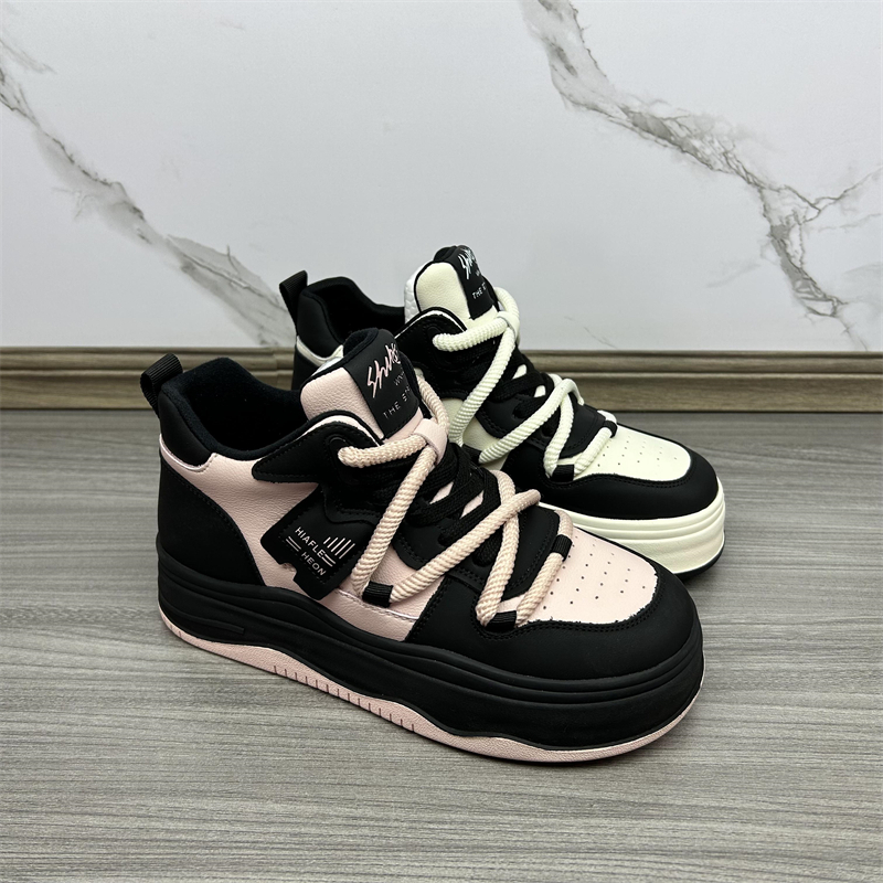 35 36尾货清仓断码处理高帮鞋女春秋拼色日常休闲百搭舒适女板鞋