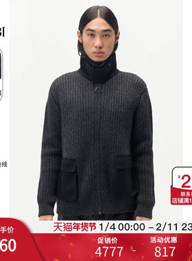 GOBI戈壁秋冬款纯羊绒男士立领拉链保暖气质日常针织外套MK231