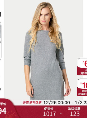 GOBI戈壁秋冬休闲半袖中长款内搭外穿羊绒连衣裙女士针织裙WK27