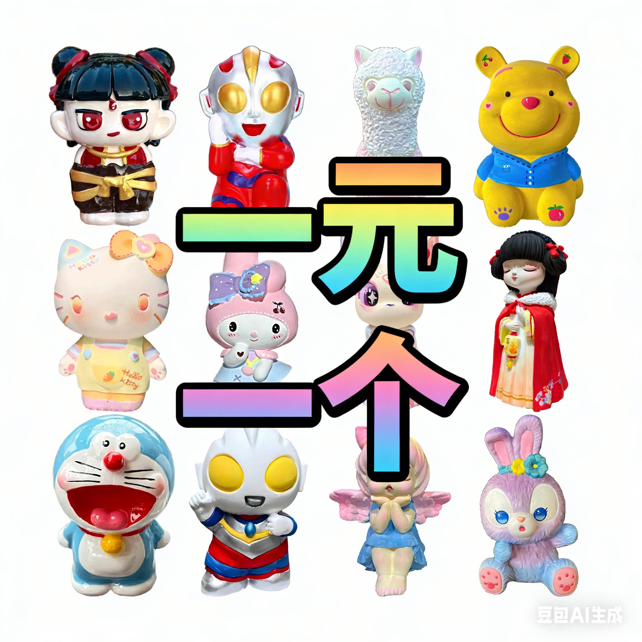 网红爆款石膏娃娃涂鸦中号diy白模填色/模具彩绘/