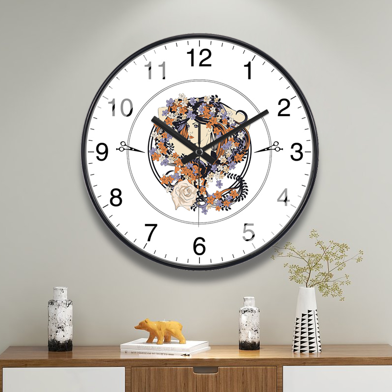 美容美发挂钟钟无艳简约