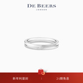 Promise 18K白金戒指3mm Beers 戴比尔斯 情人节礼物