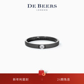 情人节礼物 Azulea Beers 戴比尔斯 窄版 黑金戒指