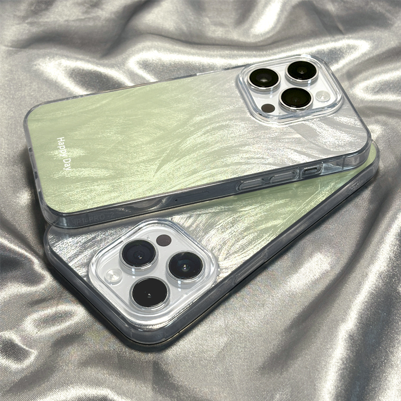 适用于iqoo系列手机壳绿色羽纱
