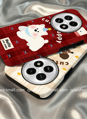 柒莱二合一菲林壳适用于一加13/12手机壳新款11男女10防摔ace5/3pro红色格纹樱桃小狗ace2v硅胶ace竞速版硬套