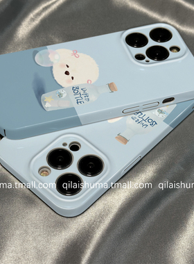 柒莱菲林壳适用于三星s30/s25+手机壳新款s24男女s23ultra硬壳s22plus蓝色微醺小狗情侣s21防摔a54a53保护套