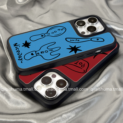 适用于苹果系列手机壳餐具黑边