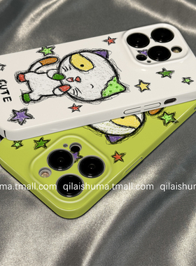 柒莱菲林壳适用于opporeno15/14/13pro手机壳12/11/10新款9男女findx8x7素描涂鸦小怪猫咪a5硬a6真我软neo7套