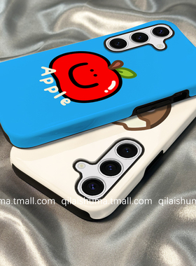 柒莱二合一菲林壳适用于三星s30/s25ultra手机壳新款s24plus男女s23+防摔s22趣味蓝色水果英文s21硅胶a55软套