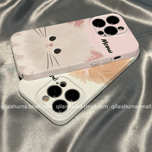 11pro 手机壳新款 柒莱菲林壳适用于opporeno15 9硬8 7女6趣味可爱小白猫咪findx8硅胶x6x7防摔a3