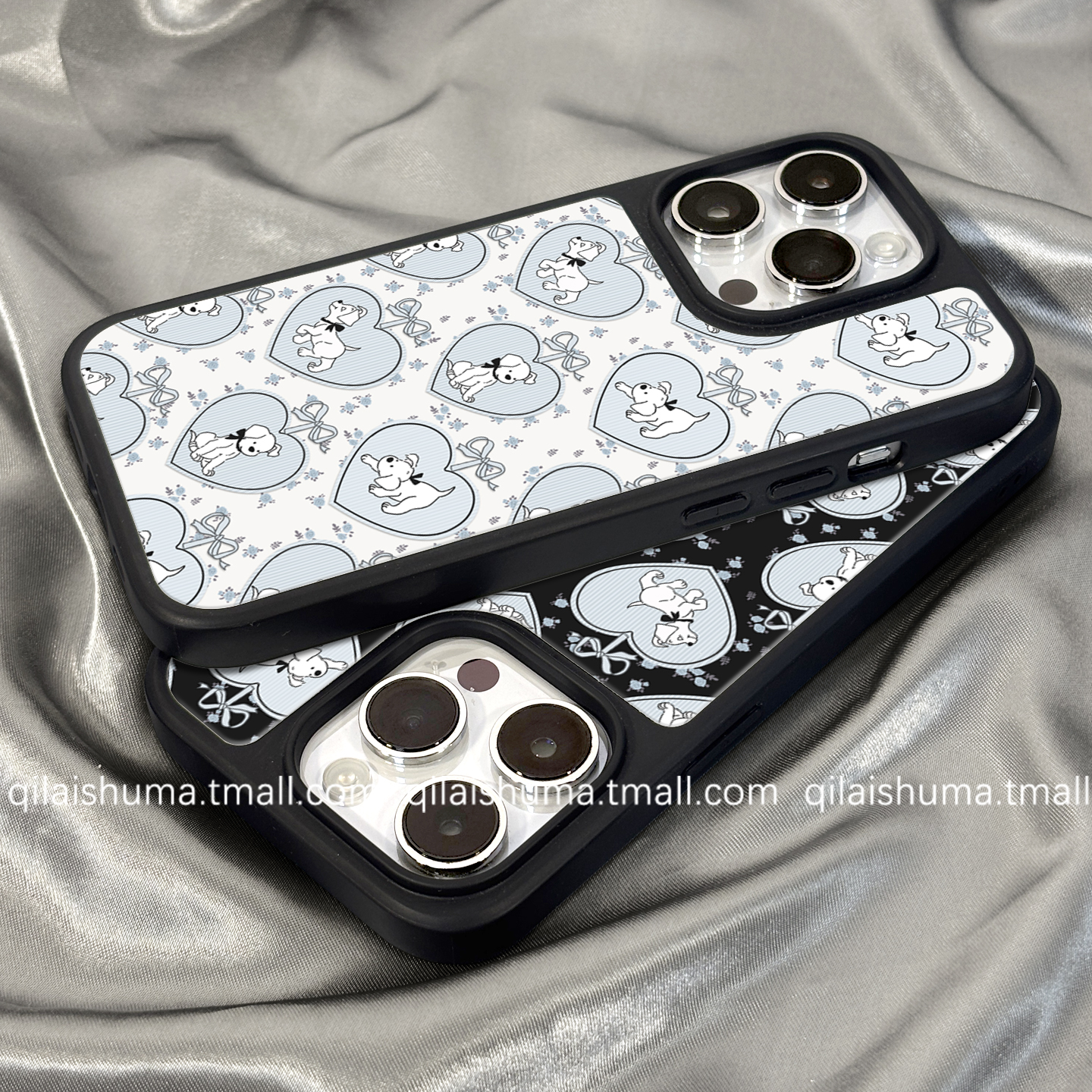 适用于华为系列手机壳小狗黑边