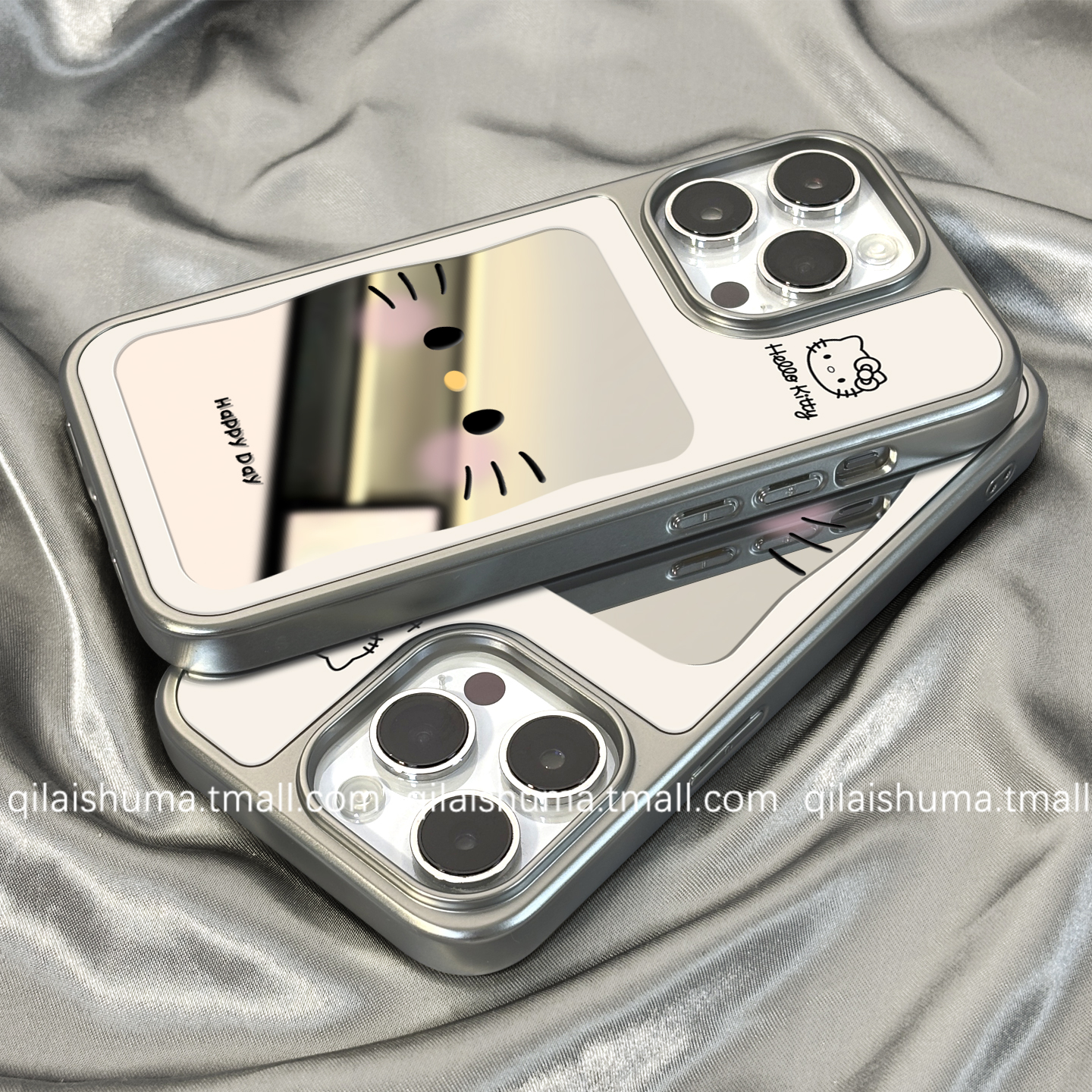 适用于苹果系列手机壳猫咪镜面