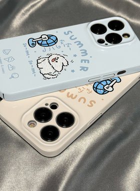 柒莱菲林壳适用于opporeno15/14/12/11pro+手机壳13新款10硬9夏天风扇小狗猫咪findx8x7套6硅胶5软3女a97防摔