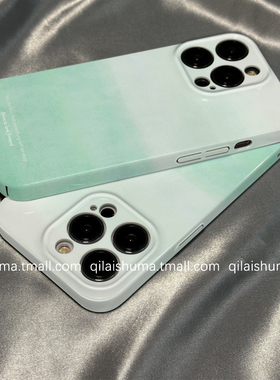 柒莱菲林壳适用于opporeno15/14/13pro手机壳12/11/10新款9女findx8x7青绿色渐变水彩a5硬a3真我gt6软neo7套