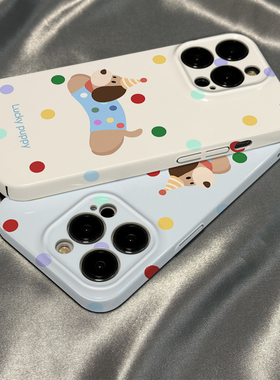 柒莱菲林壳适用于opporeno15/14/12/11pro+手机壳13新款10韩风9彩色波点小狗findx8x7软6硅胶5硬3女a97防摔套