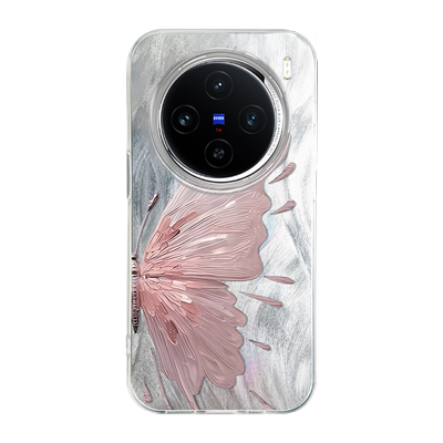 适用于vivo系列手机壳粉蝴蝶羽纱
