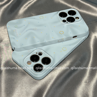 10新款 柒莱菲林壳适用于opporeno15 13pro手机壳12 少女findx8x7简约清新蓝色星星a5硬真我gt6软neo7套