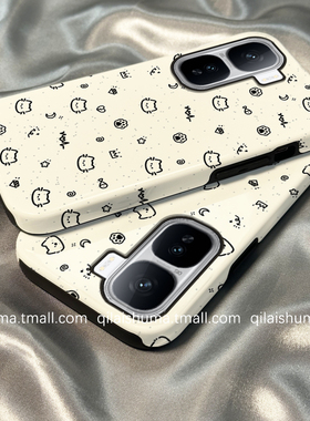 柒莱二合一菲林适用于iqooneo10/9/8pro手机壳新款7/6se硬5韩风黑色涂鸦猫咪iqoo13软12套11男女10防摔9硅胶