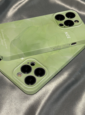 柒莱菲林壳适用于vivox300/x200pro手机壳x100新款x90x80简约清新绿色晕染70硬s50s30套20男19女18防摔17硅胶