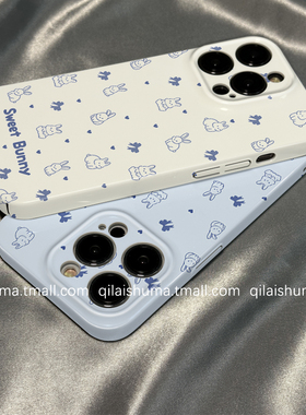 柒莱菲林壳适用于三星s25/s24+手机壳新款s23ultra硬壳s22plus蓝色蝴蝶结小兔子s21防摔Galaxyaa54保护套a73