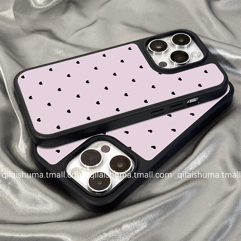 适用于苹果系列手机壳爱心黑边