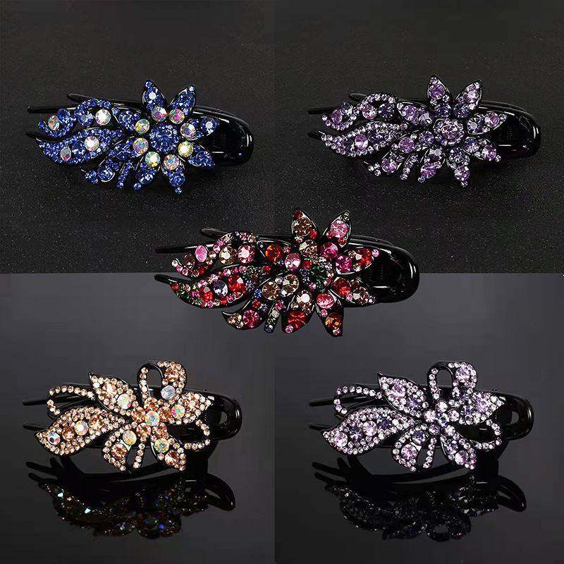 中号鸭嘴夹妈妈盘发夹子气质水钻固定头发头饰盘发抓夹后脑勺发夹