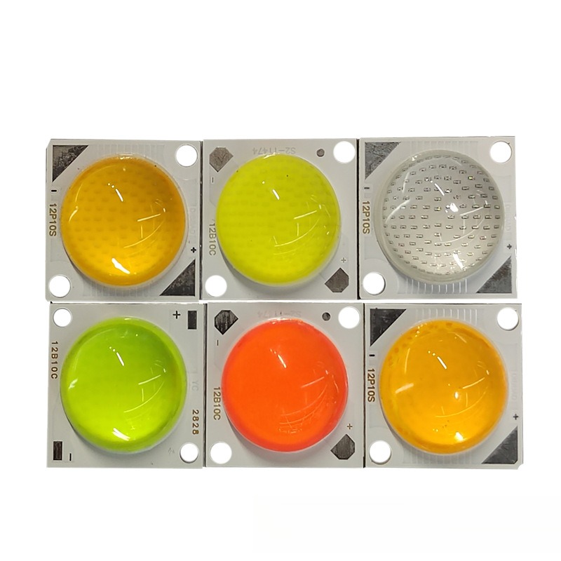 cob光源 模顶50瓦 30v LED灯珠 2828灯板带透镜 暖光 红光 绿光