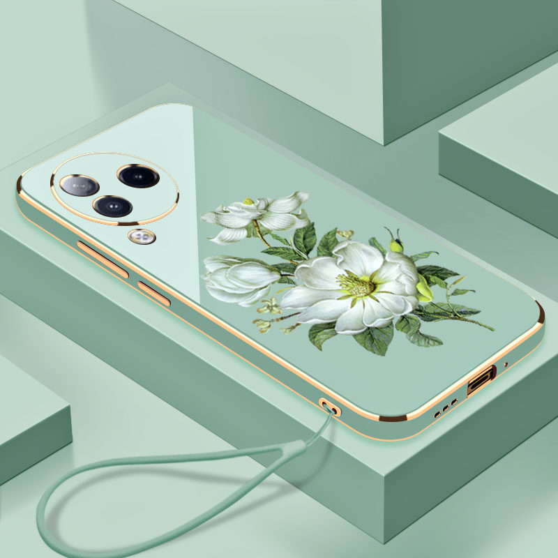 适用于电镀茉莉花小米Civi3手机壳全包镜头硅胶防摔小米时尚创意超薄个性Civi3新品软壳保护套外壳