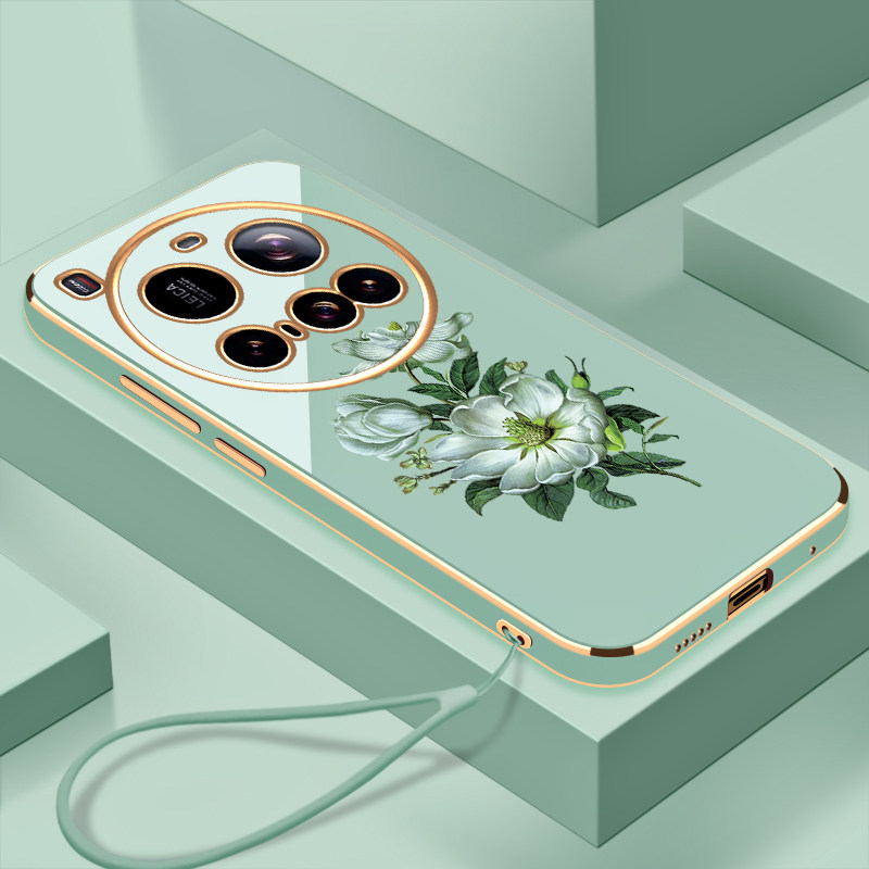 适用于电镀茉莉花小米15ultra手机壳全包镜头小米硅胶防摔小米15个性简约小米15pro时尚软壳保护套