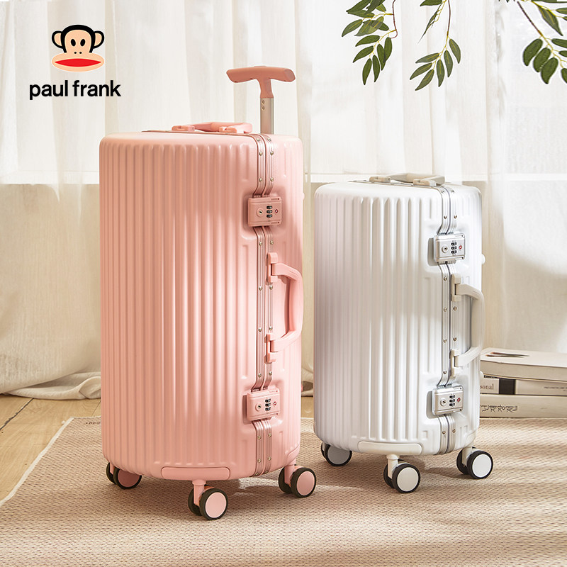 大嘴猴网红圆筒铝框旅行箱20寸行李箱女个性潮流登机箱24拉杆箱男