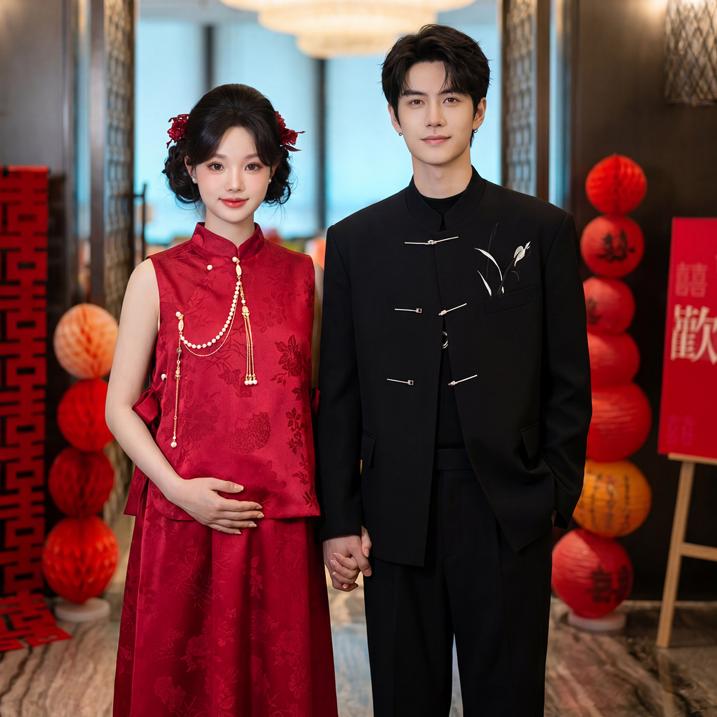 新中式敬酒服女小个子订婚孕妇大码胖mm红色礼服端庄旗袍2026新款