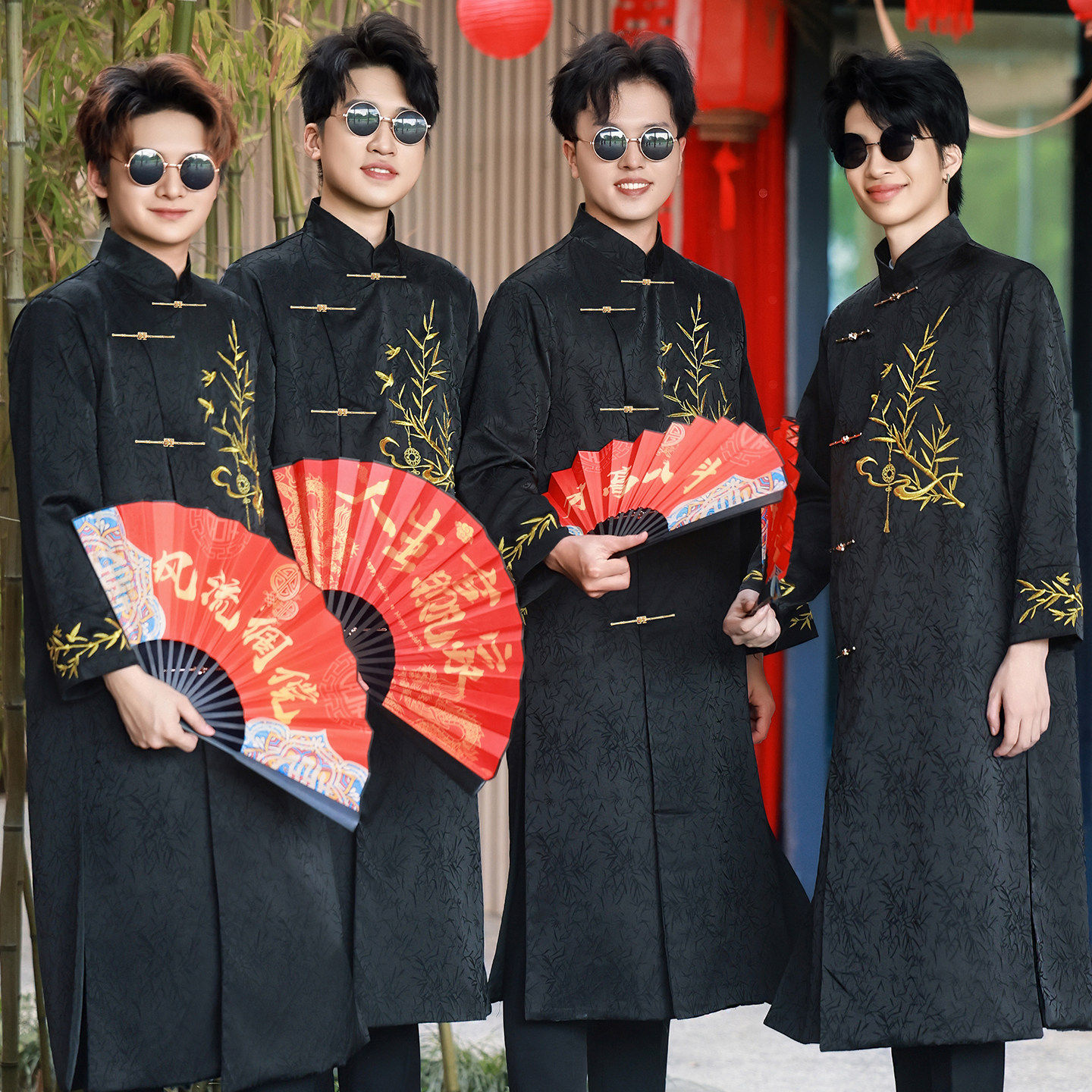 伴郎服中式兄弟装搞笑结婚礼服男士旗袍唐装大褂中国风长袍演出服,男装,其他民族服装,淘宝优惠券,粉丝福利购,淘宝优惠卷