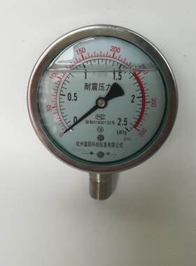 不锈钢耐震压力表YNBF100不锈钢油压表高温压力表耐腐蚀压力表