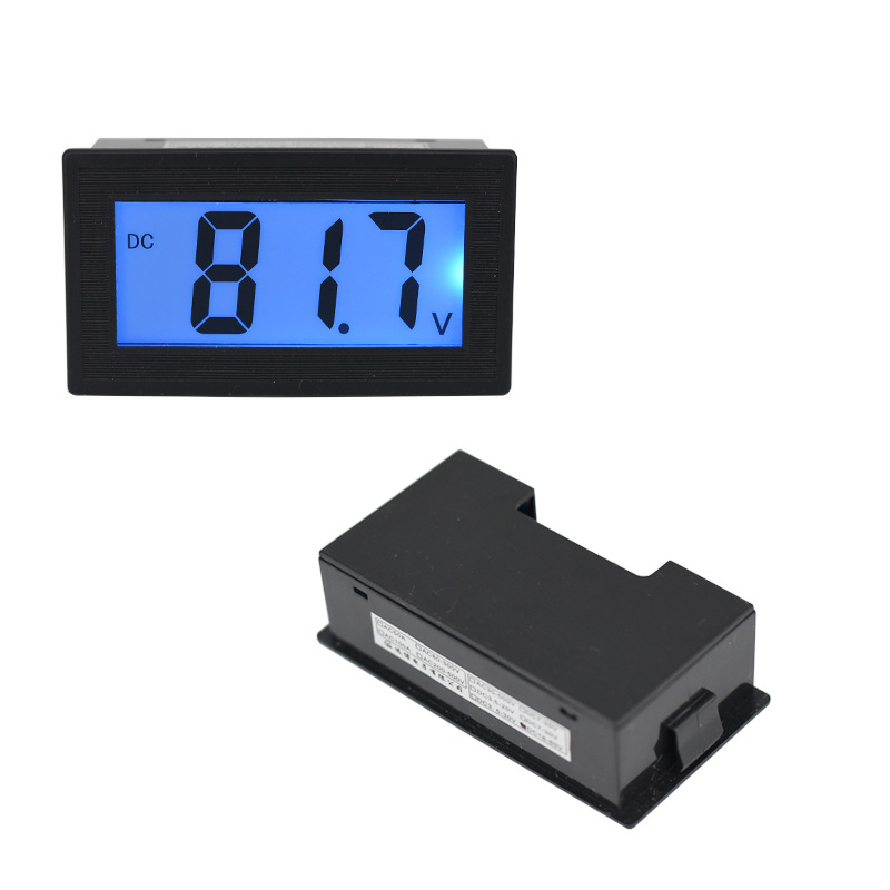 LCD电压表数显直流两线 电动车电瓶汽车12V24V 8-200V通用宽电压