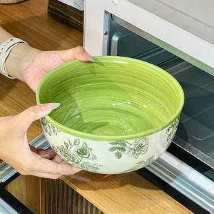 黛绿陶瓷碗家用2025新款高颜值饭碗餐具套装碗碟盘子好看的碗