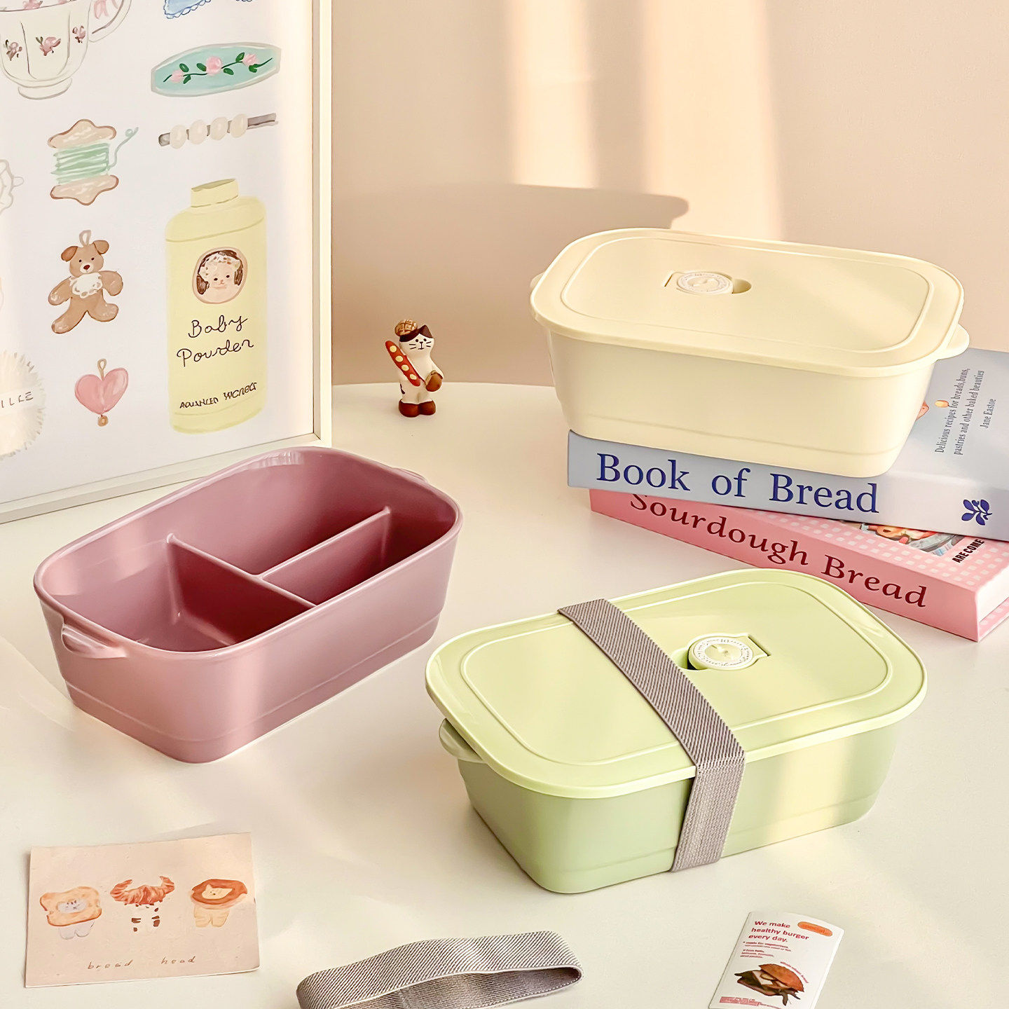 水果便当盒保鲜盒便携外出饭盒陶瓷分格分隔长方形带饭餐盒餐碗,餐饮具,饭盒/保温桶/保温提锅,淘宝优惠券,粉丝福利购,淘宝优惠卷