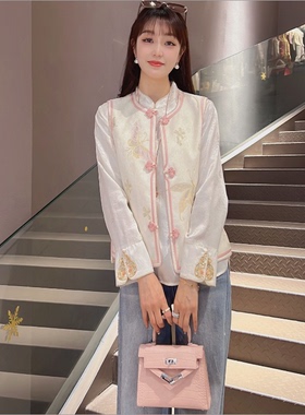 《婷婷定制》春日蝴蝶2026年早春时尚新中式气质马甲7633